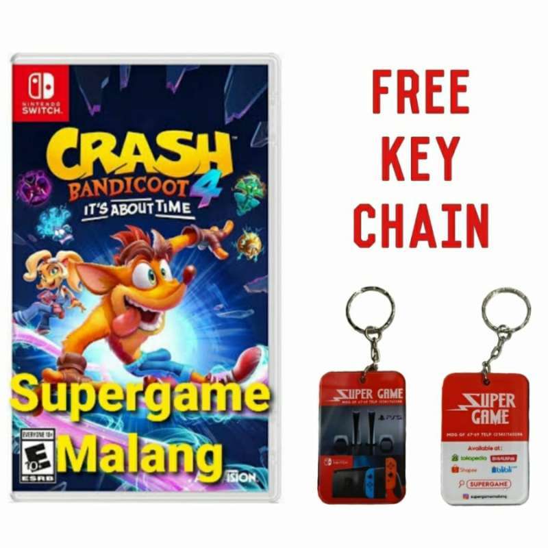 Jual Nintendo Switch Crash Bandicoot 4 Its About Time + Free Key Chain