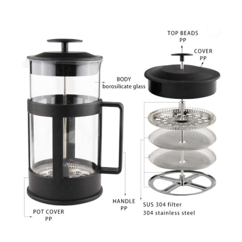 Promo French Press 350ml Coffee Plunger Kapal Api Alat Kopi Seduh