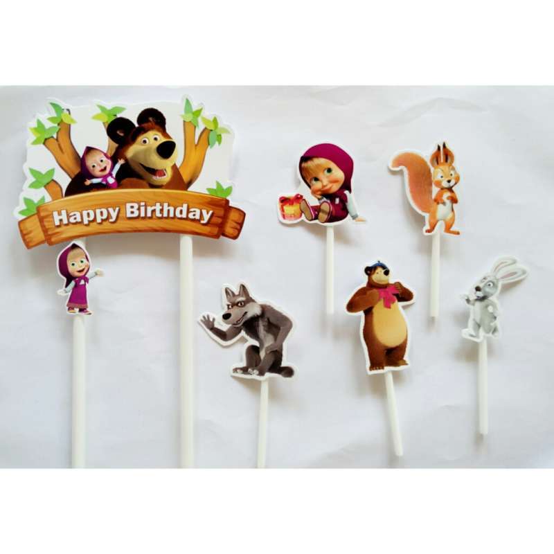 Jual topper hiasan tusukan nasi tumpeng kue cake kue ulang tahun happy