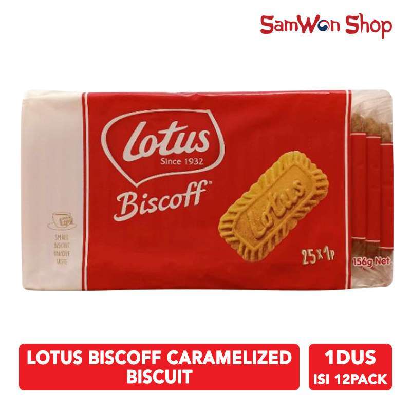 Jual 1 DUS LOTUS BISCOFF CARAMELIZED BISCUIT 156 GR ISI 25PCS x
