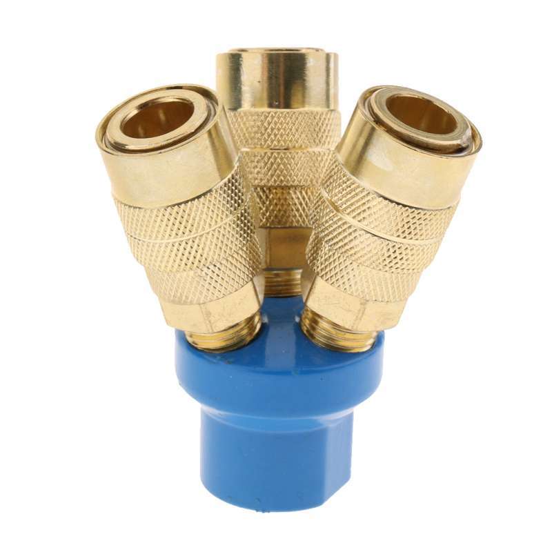 Jual Three Way Air Hose Manifold Quick Coupler Connector Adapter