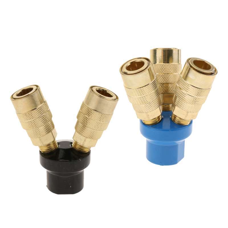Jual Three Way Air Hose Manifold Quick Coupler Connector Adapter