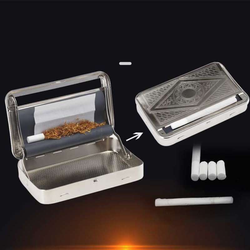 Promo Manual Tobacco Roller Box Cigarette Rolling Machine Case Metal