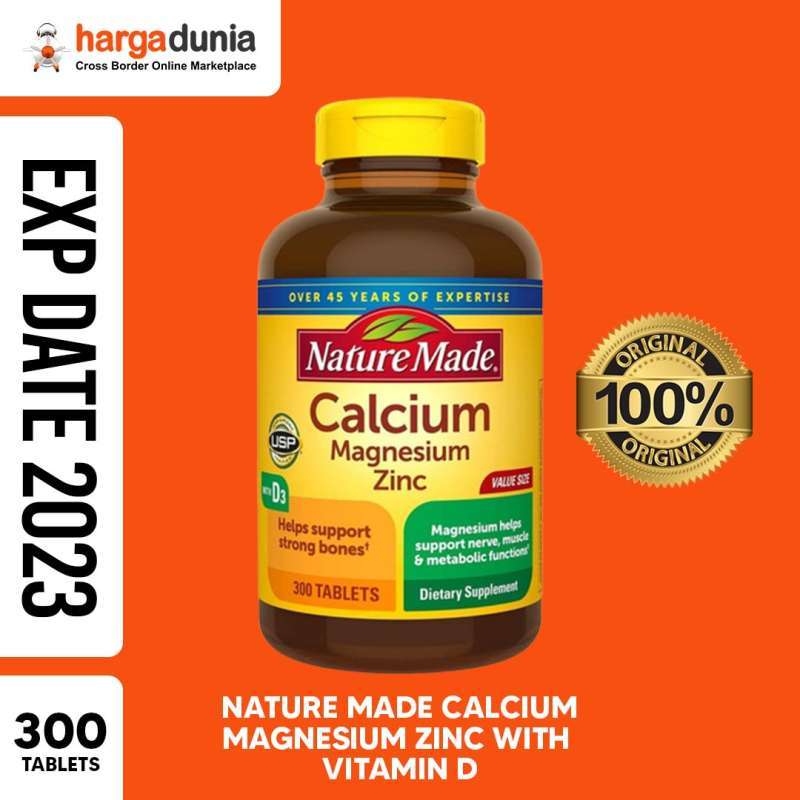Jual Nature Made Calcium Magnesium Zinc Tablets with Vitamin D