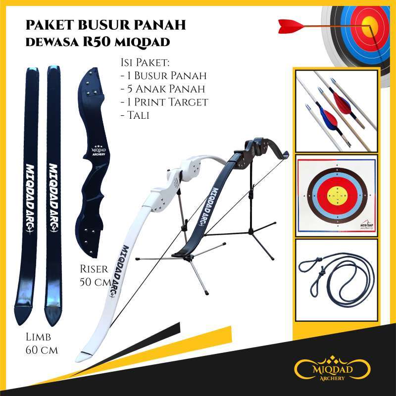 Promo Paket Busur Panah Dewasa R50 Miqdad Archery di Seller Miqdad