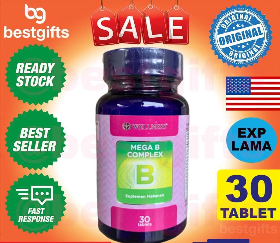 Jual WELLNESS MEGA B COMPLEX VITAMIN VIT B METABOLISME ANTI STRESS RASA