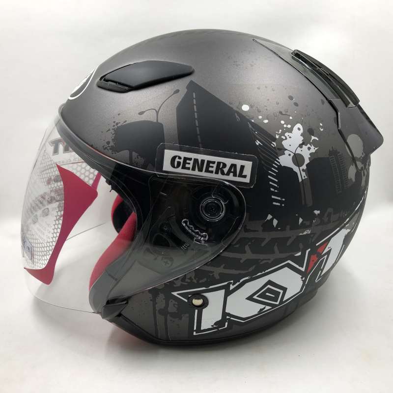 Jual Helm KYT DJ Maru Motif 10 Gunmetal Doff Black Abu Dop Hitam Half
