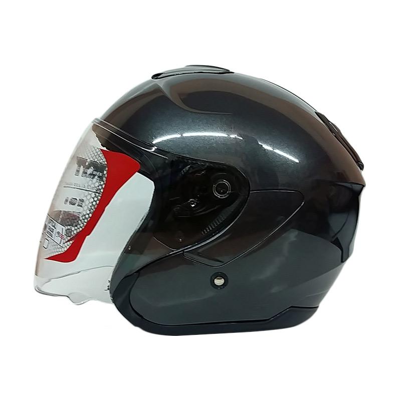 Jual KYT Kyoto Helm Half Face Gun Metal Metalik XL di Seller AFRA