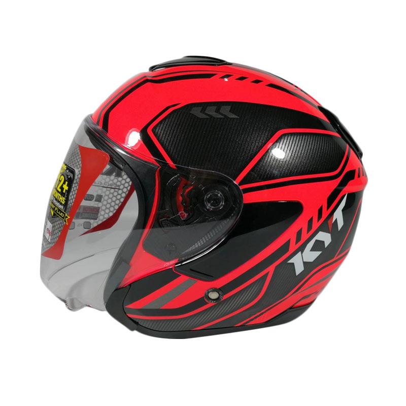 Jual KYT Kyoto Helm Half Face Pink Fuxia Stabilo di Seller c4mille