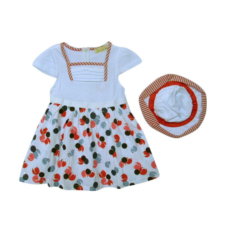 jual verina baby dress anak with topi white jual verina baby dress anak with topi white