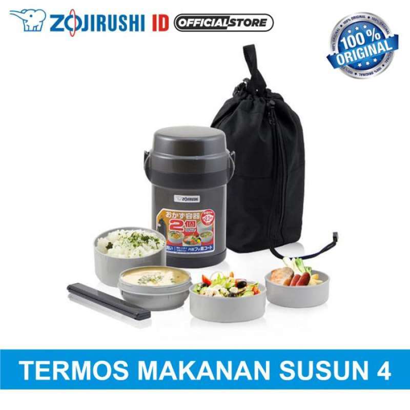 Promo Zojirushi Set Tempat Makan Sljaf14 Hg Abuabu Tua [4 Susun