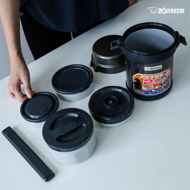 Promo Zojirushi Set Tempat Makan Sljaf14 Hg Abuabu Tua [4 Susun
