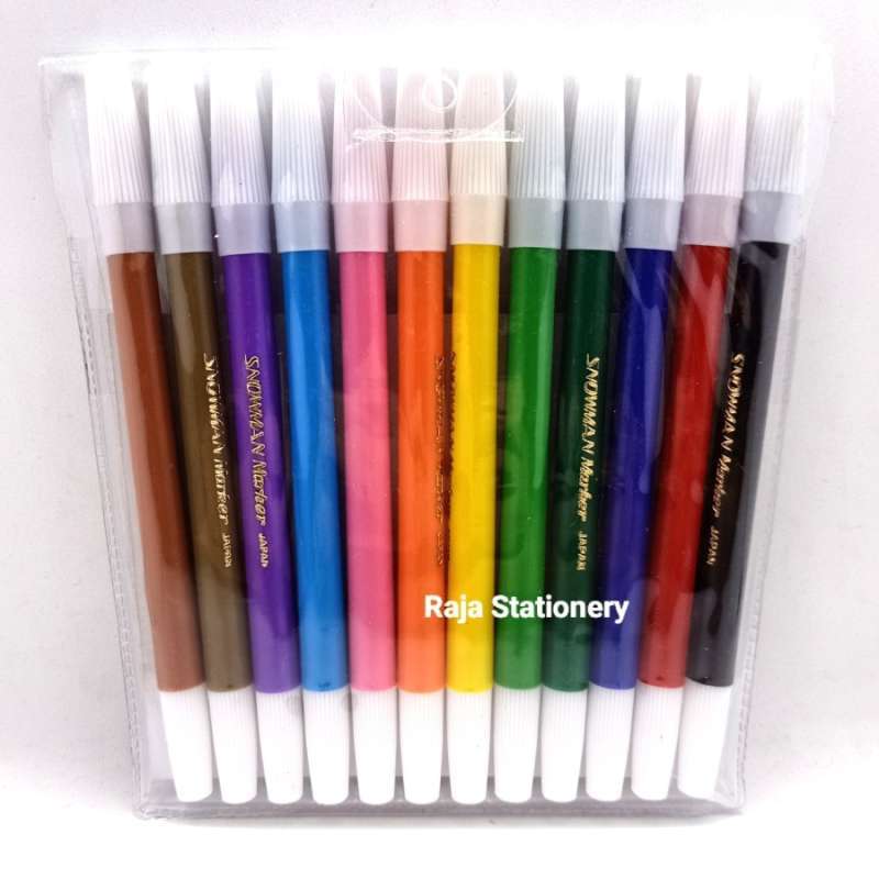 Jual Snowman 12 Coloring Markers / Spidol Warna Warni PW-12A di Seller ...