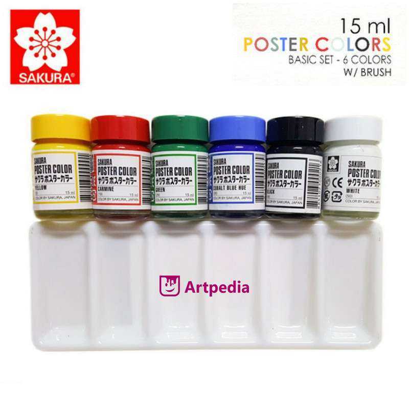 Jual Sakura Poster Color Starter Set 6x15ml / Cat Poster Sakura di ...