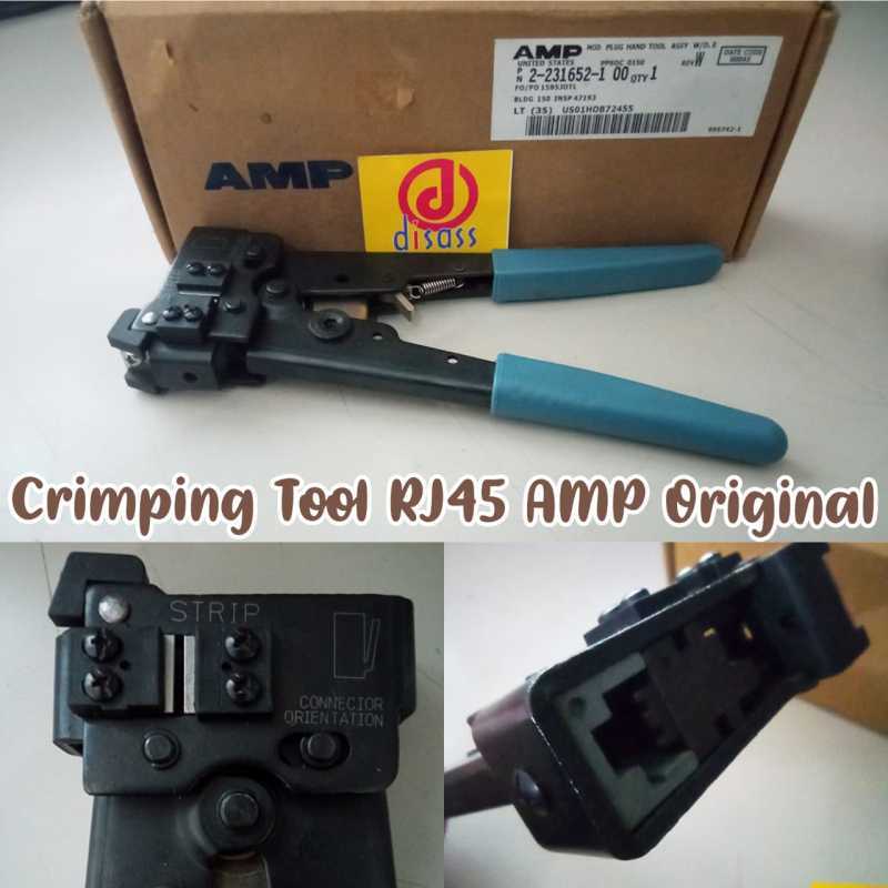 Jual CRIMPING TOOL RJ45 AMP ORIGINAL DISASS JOGJA Blue di Seller