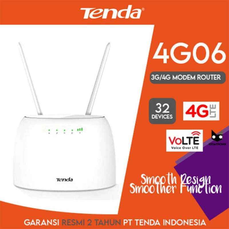 Jual TENDA 4G06 4G LTE VoLTE Wireless Modem Router 300Mbps Sim Card