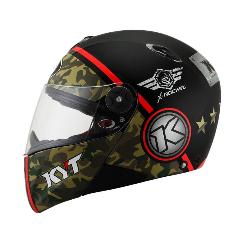 Jual KYT X Rocket 3 Helm Full Face Black Doff Green Red Fluo di