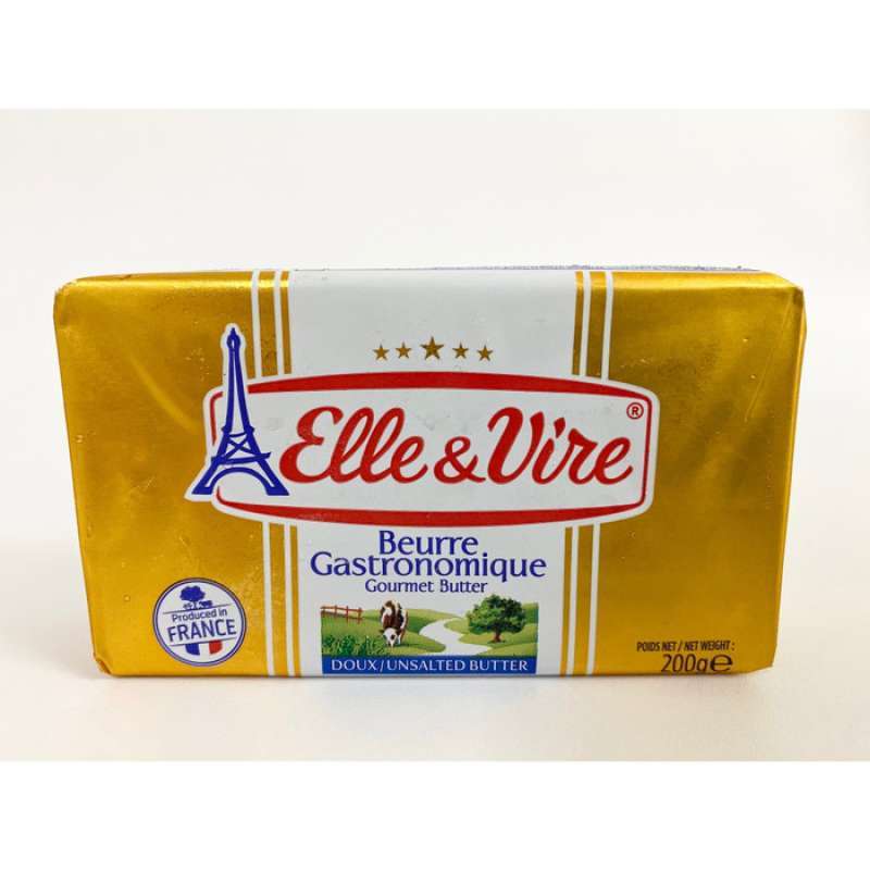 Jual Butter Packets Unsalted Elle & Vire 200 Gram di Seller Halo Mart