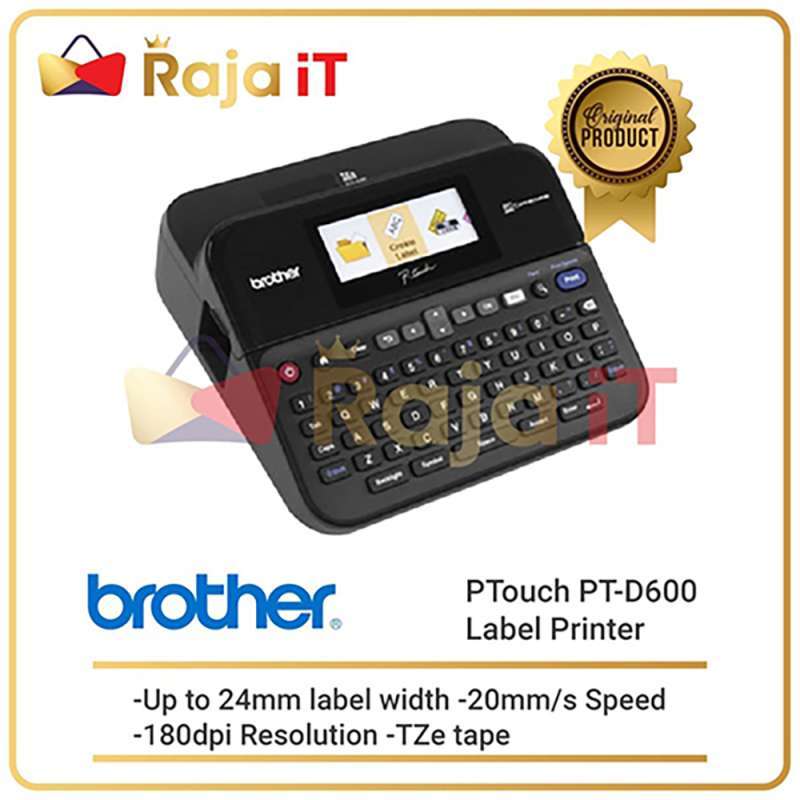 Jual BROTHER Printer Label Maker PC Connectible with Color Display PT