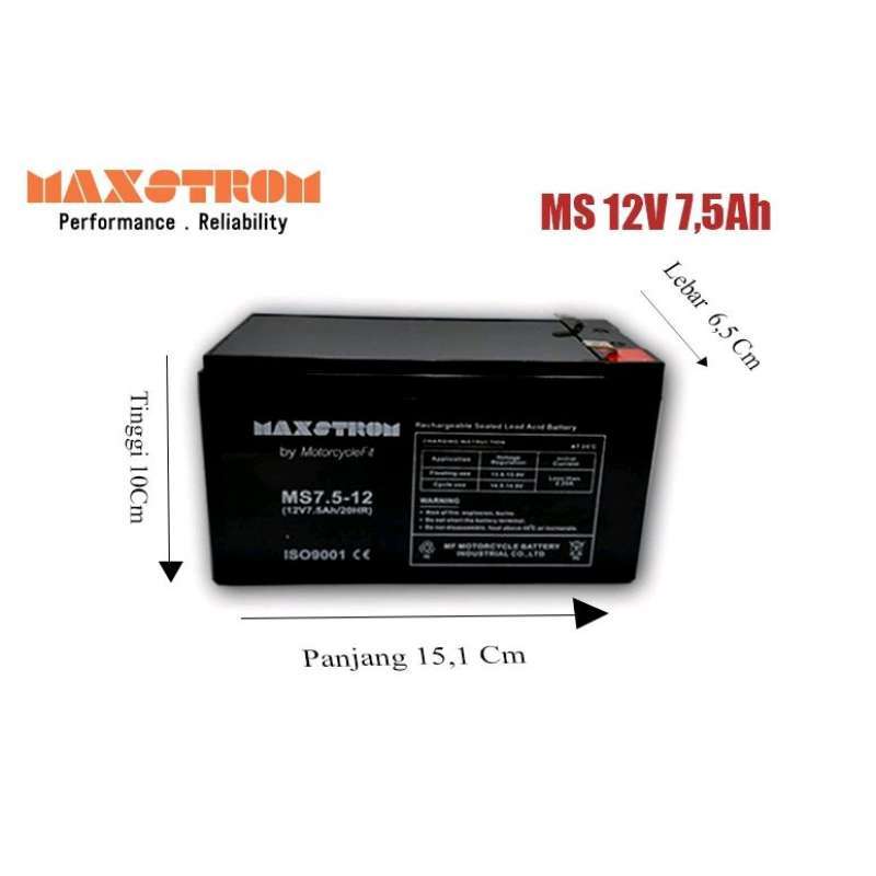 Promo aki kering 12v 7.5ah / aki kering ups / aki kering VRLA MAXSTROM