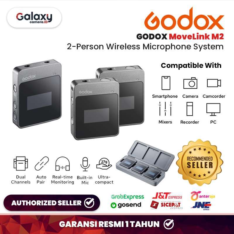 Jual Godox MoveLink M2 2Person Wireless Microphone System di Seller