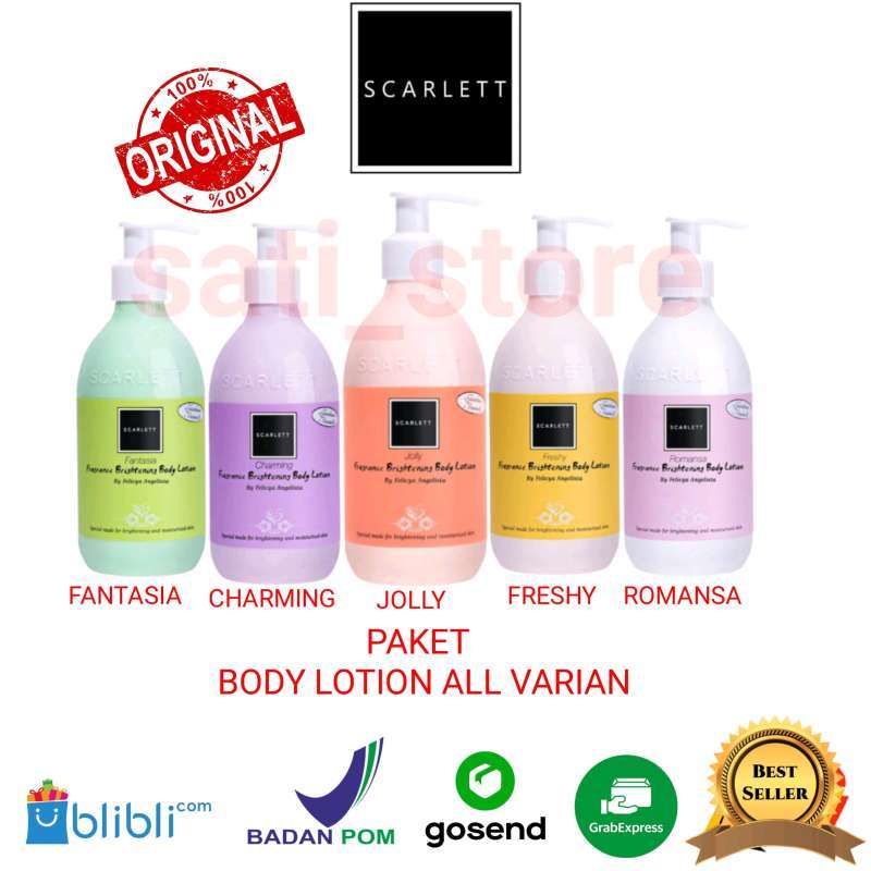 Jual PAKET SCARLETT SCARLETT HAND BODY LOTION ALL VARIAN FRESHY FANTASIA JOLLY CHARMING ROMANSA