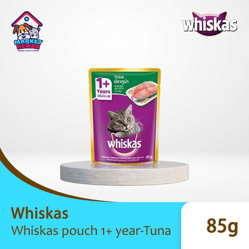 Promo Whiskas Pouch Tuna, Ocean Fish, Mackerel 80 gr Diskon 13 di