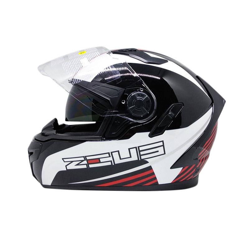 Jual Zeus 813 Motif An9 Helm Full Face Double Visor Xl Red Black Di