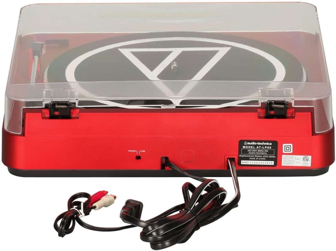 Jual Audio Technica ATLP60 Automatic BeltDrive Stereo Turntable Red