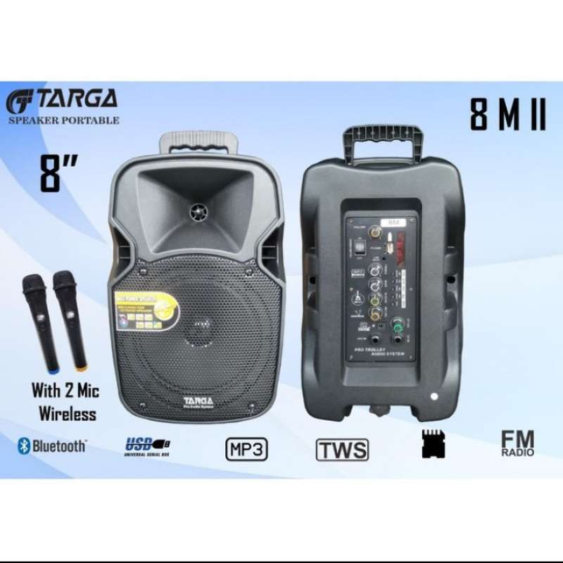 Promo Speaker Portable Amplifier Wireless Targa Tr 8m Ii Bluetooth 8