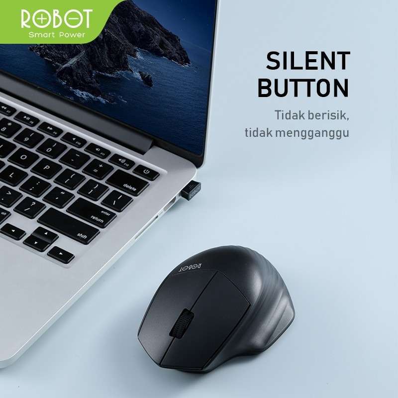 Promo Robot M350 Mouse Wireless Silent Click Dengan Receiver Usb ...