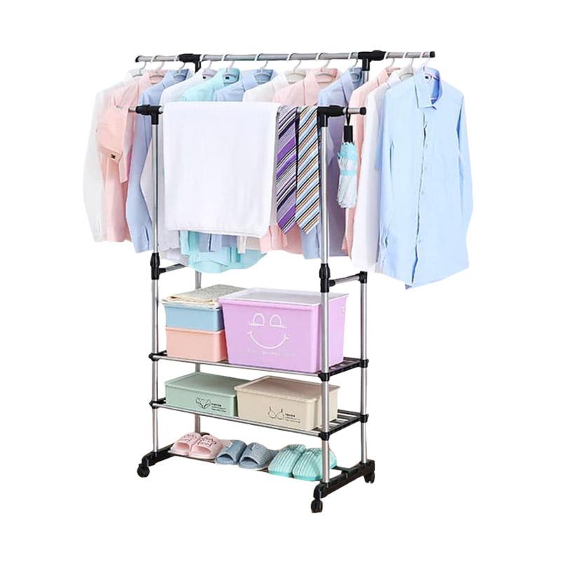 Jual Radysa Stand Hanger Double Sisi Rak Serbaguna 4 Roda Jual Radysa Stand Hanger Double Sisi Rak Serbaguna 4 Roda