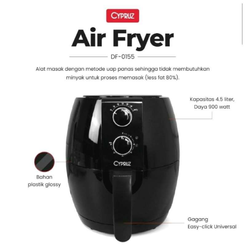 Jual Jual Cyprus Air Fryer Df 0155 Goreng Tanpa Minyak Low Watt di
