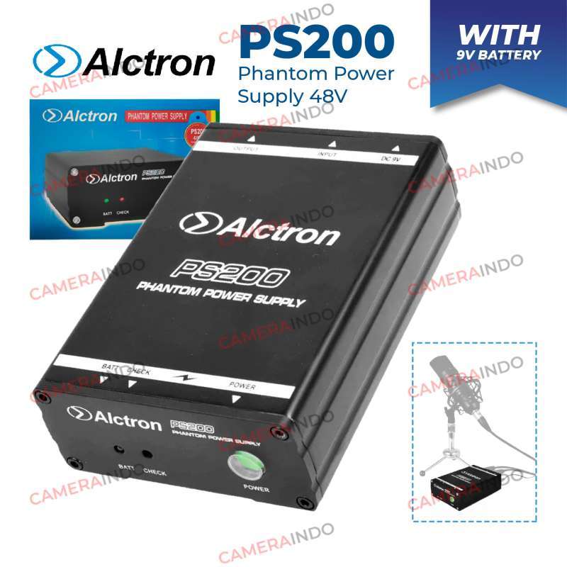Jual PHANTOM POWER Alctron PS200 48V Portable Power Supply mic condensor di Seller Cameraindo