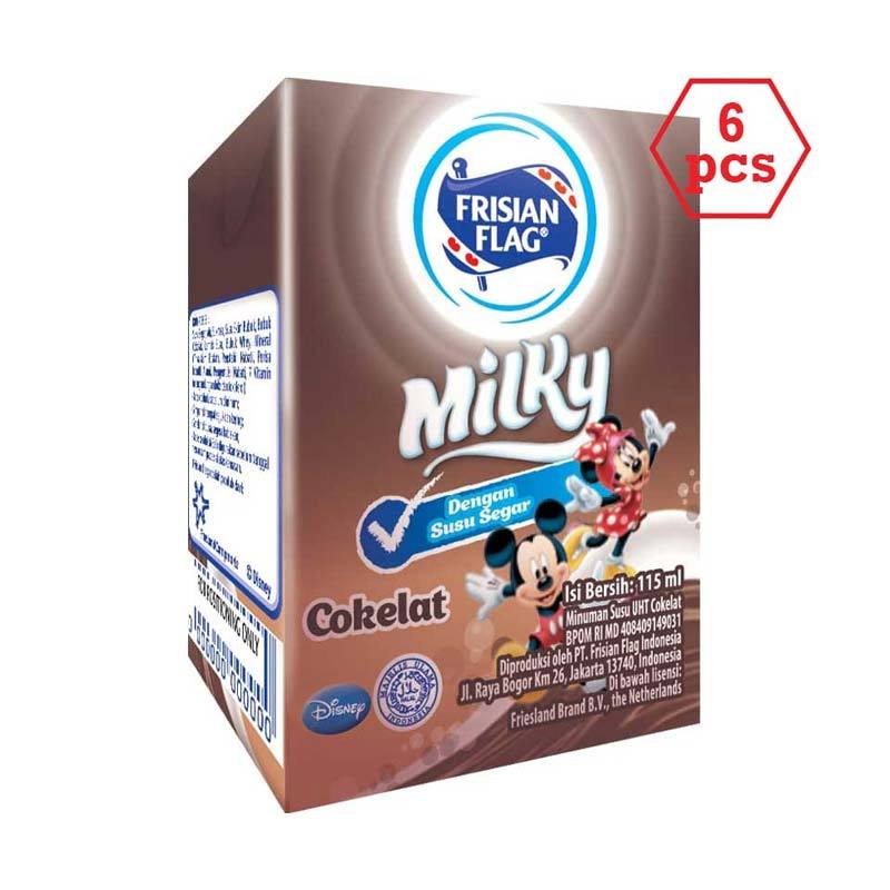 âˆš Frisian Flag Uht Milky Cool Choco Susu Uht [115 Ml/ 6 Pcs] Terbaru