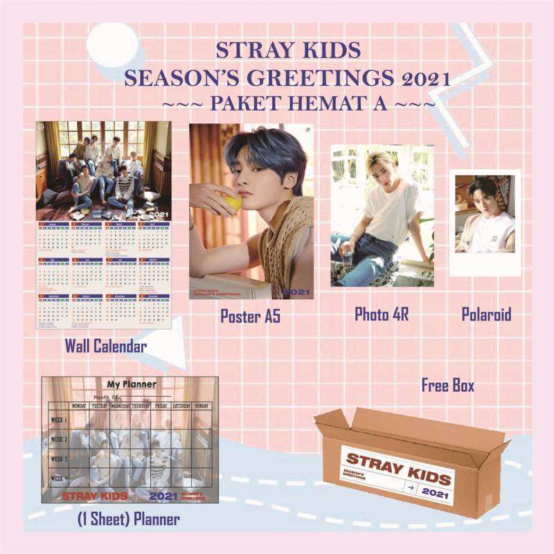Jual [BISA COD] PAKET HEMAT STRAY KIDS SEASON'S GREETINGS 2021 Kalender SKZ Kalender KPOP