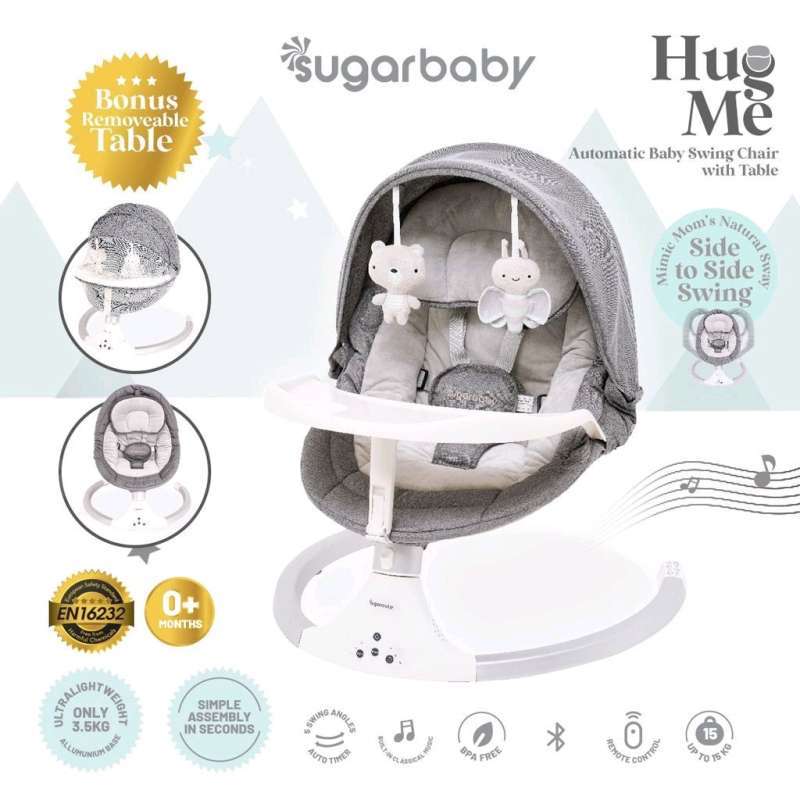 Jual Sugar Baby Hug Me Automatic Swing Chair With Table - White Di ...