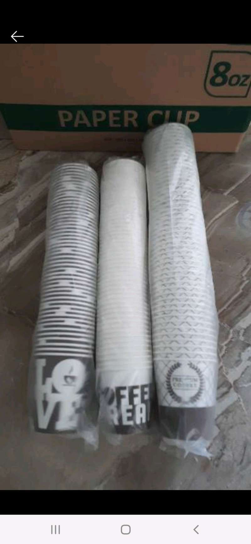 Jual papercup paper cup gelas kopi kertas motif kopi hitam putih polos ...