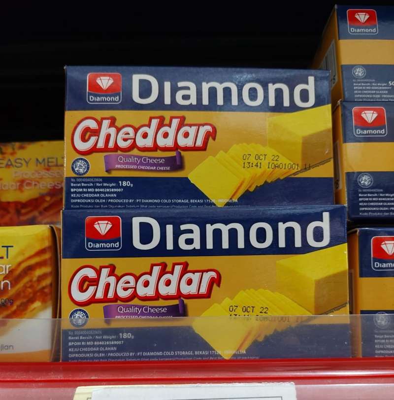 Jual 180 Gram Diamond Cheddar Processed Cheese Keju Cedar Olahan Halal di Seller