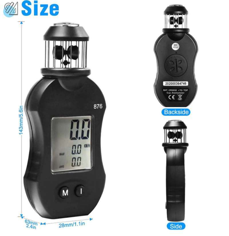 Jual (Newest Anemomete) Digital Cup Anemometer Air Flow Meter for