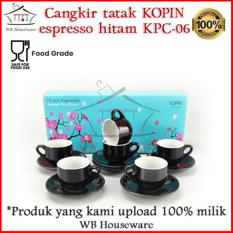 Jual gelas kopi 6 Pasang Cangkir Set warna Keramik