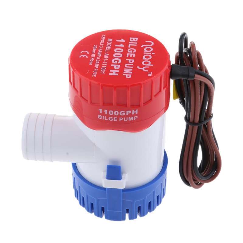1100 GPH 12V Submersible Bilge Pump For Boats, Caravans & RVs - 1-1/8" Outlet