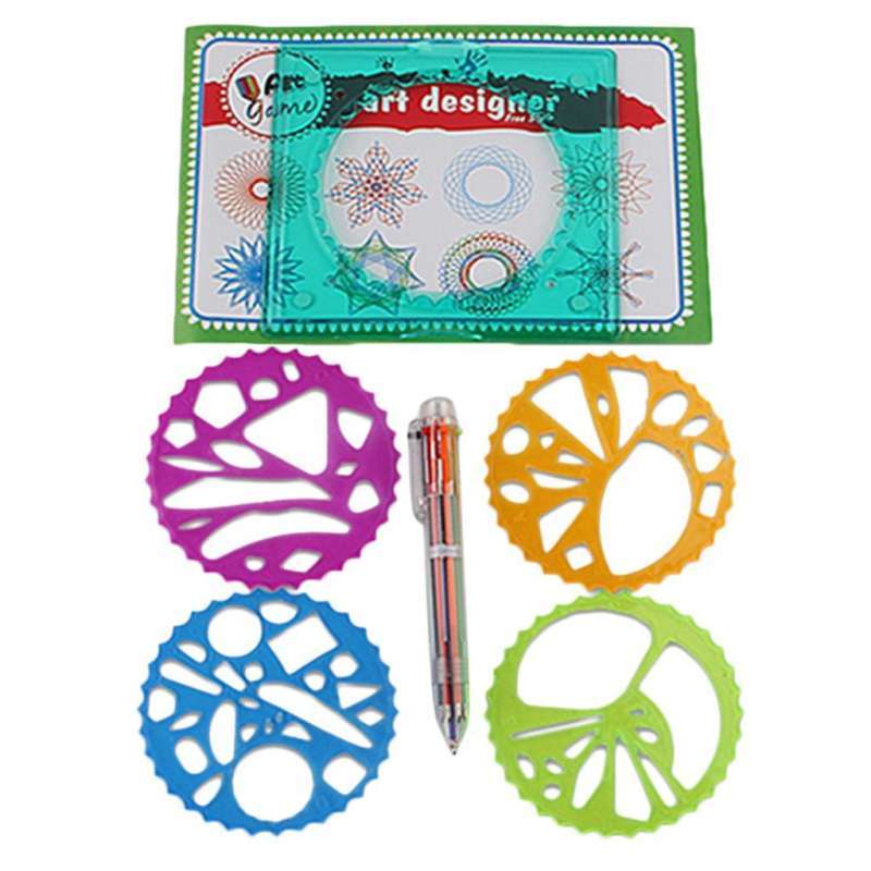 Jual 1 Set Spirograph Geometric Ruler Stencil Spiral Art Classic Toy ...