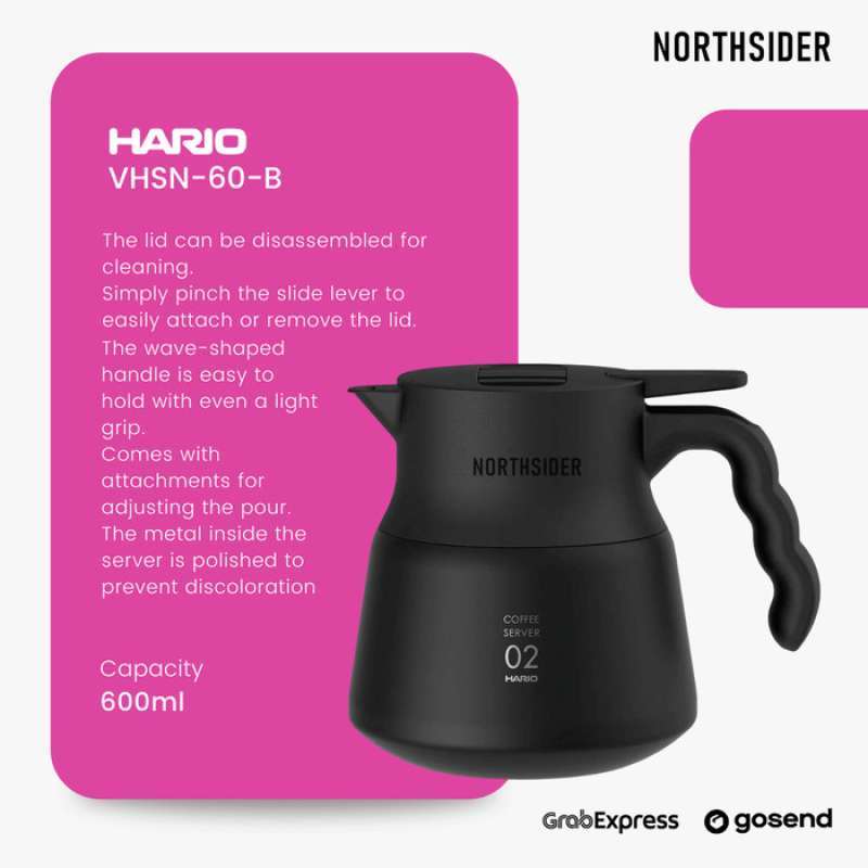 Jual HARIO INSULATED STAINLESS STEEL COFFEE SERVER PLUS 600ML SERVER