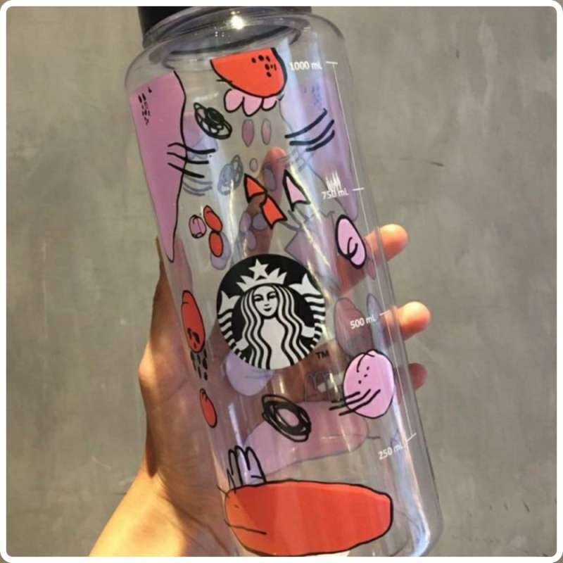 Jual Tumbler Starbucks X Kreaby 1 Liter (Plastik Botol Reusable Ori
