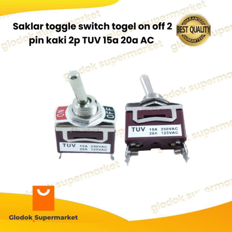 Jual Saklar toggle switch togle on off 2 pin kaki 2p TUV 15a 20a AC di ...