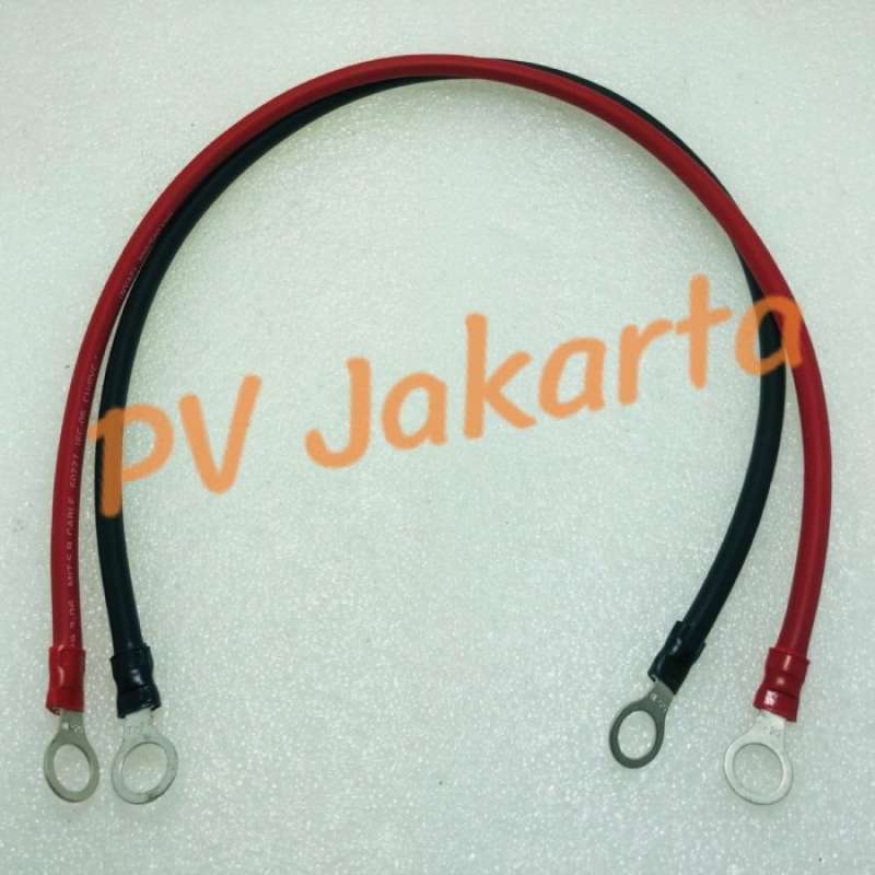 Jual Kabel Aki 2X10Mm2 Jumper Aki/Baterai Panjang 1M (Merah+Hitam