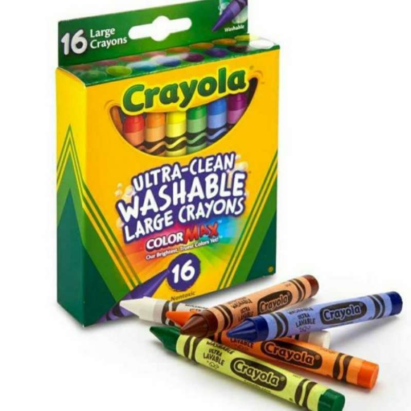 Jual Crayola Ultra Clean Washable Large Crayons Color Max Isi16 Crayon