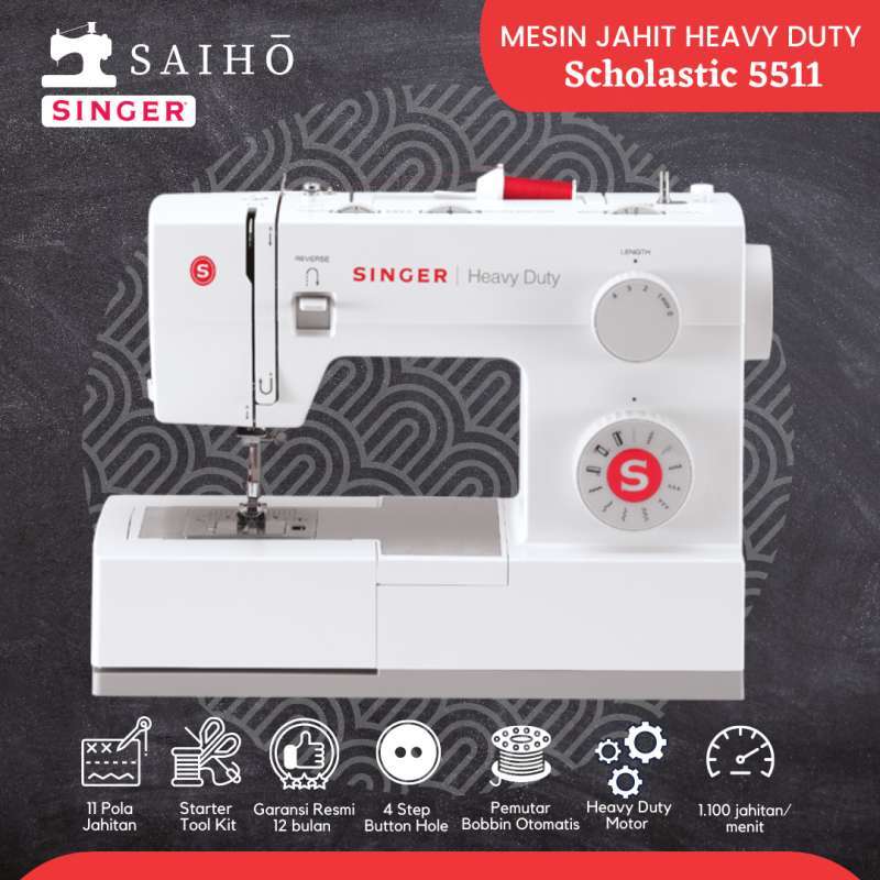 Jual SINGER Scholastic 5511 Mesin Jahit Portable Heavy Duty di Seller SAIHO Sewing Machine