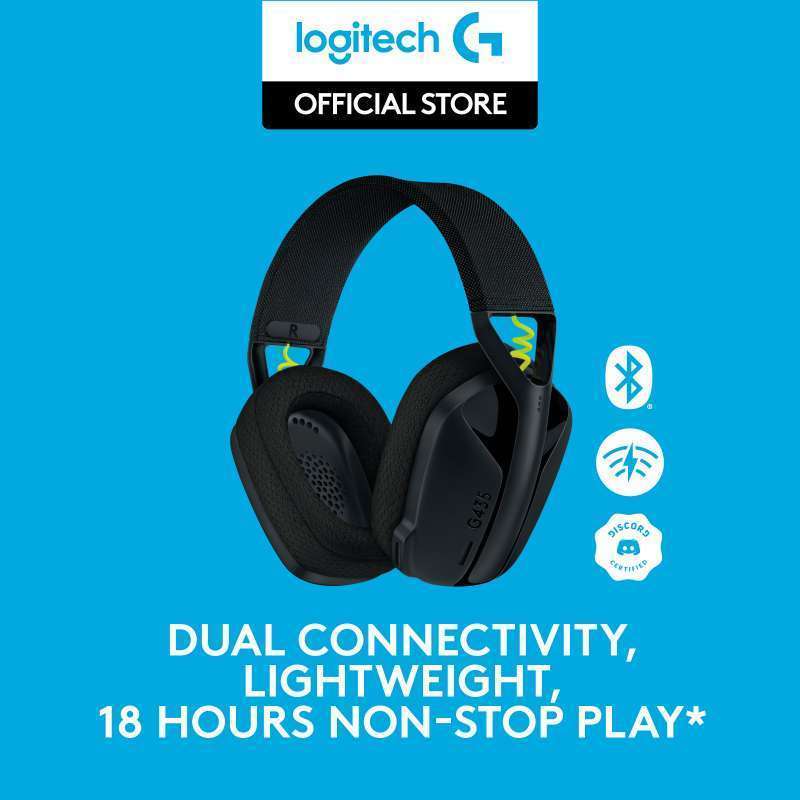 Jual Logitech G435 Lightspeed Wireless Gaming Headset Black Free Gelang ...